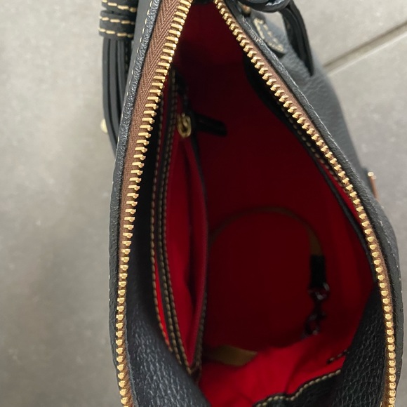 Dooney & Bourke Black Pebble Leather Tassel Shoulder Bag NWT - Picture 9 of 13